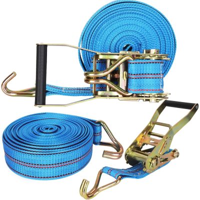 2Pack Heavy Duty Ratchet Straps, 2in 33ft Tie Down Straps with Double J Hook, Durable Cargo Ratchet Straps for Moving and Securing Cargo Lawn Equipment and Motorcycles
