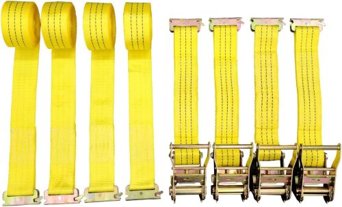 4 Pack E-Track Ratchet Straps 2" x15' 4400LB Tie Down