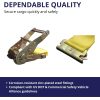 4 Pack E-Track Ratchet Straps 2" x15' 4400LB Tie Down