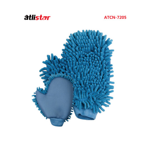 ATLI Chenille&Sandwich Thumb Gloves Household Cleaning Gloves Washable Reusable Microfiber Car Wash Mitt ATCN-7205