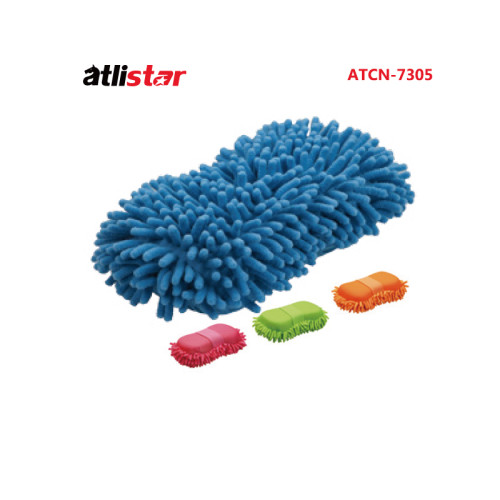 ATLI Car Wash Sponge – Chenille Sandwich &Elastic Curve Eight Sponge  – Durable & Effective Car Cleaning Supplies ATCN-7305