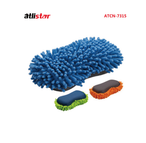 ATLI Car Wash Sponge –Chenille&Towel Cloth Sponge  – Durable & Effective Car Cleaning Supplies ATCN-7315