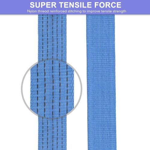 Heavy Duty Nylon Tow Strap with Hooks, 2Pack 2Inch x 13Ft Recovery Rope 10,000LB Heavy Duty Towing Rope for Towing Vehicles in Roadside Emergency,Blue