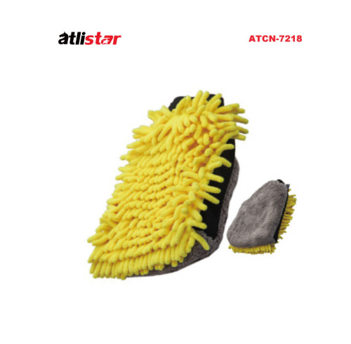 ATLI Chenille&Coral Fleece Triad Waterproof Mitt Household Cleaning Gloves Washable Reusable Microfiber Car Wash Mitt ATCN-7218
