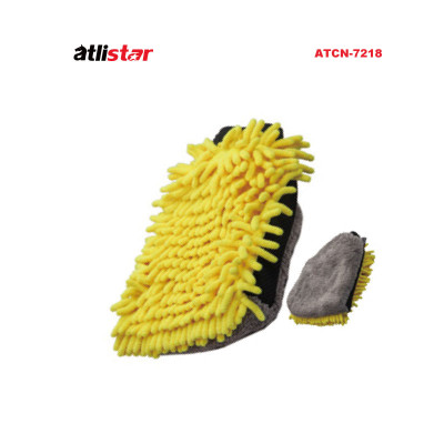 ATLI Chenille&Coral Fleece Triad Waterproof Mitt Household Cleaning Gloves Washable Reusable Microfiber Car Wash Mitt ATCN-7218