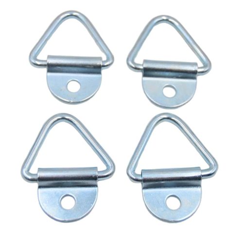 4x Auto Cargo Pickups Trailers 2 Black Lashing Steel Tie-Down V-Ring Anchor