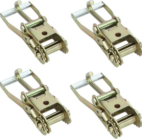 2" Ratchet Tie Down with J-Hook Tie Down for Auto Car Hauler Flatbed Strap Tow Truck(4 Pack)