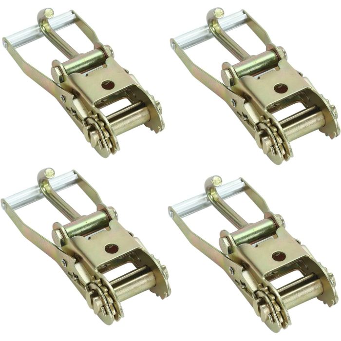 2" Ratchet Tie Down with J-Hook Tie Down for Auto Car Hauler Flatbed Strap Tow Truck(4 Pack)