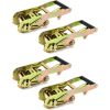 Ratchet Tie Down Buckle with Long Single Hook, 4Pack 2" Tie-Down Ratchet Straps Finger J-Hooks, Cargo Truck Security