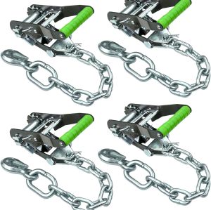 Chain Anchor 2 Inch Handle 4 Pack 3,300 Pound Safe Working Load Ratchet Buckle