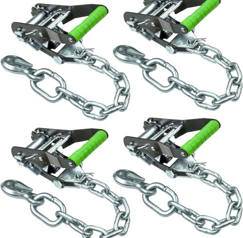 Chain Anchor 2 Inch Handle 4 Pack 3,300 Pound Safe Working Load Ratchet Buckle