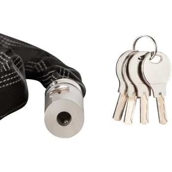 ATLI Stainless Steel Chain Lock with 4 Same Keys, Rustproof Lock and Chain, Marine Grade Lock for Bike, Moto, Scooter, Boat, Truck and Door. Anti-Theft – 110 CM Long Chain