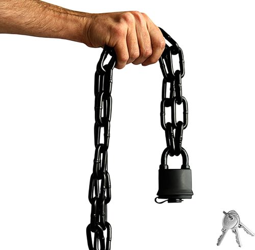 ATLI Stainless Steel Chain Lock with 4 Same Keys, Rustproof Lock and Chain, Marine Grade Lock for Bike, Moto, Scooter, Boat, Truck and Door. Anti-Theft – 110 CM Long Chain