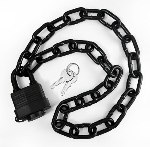 ATLI Safety Fence Chain Lock,Outdoor Waterproof Padlock with Chain,Heavy-Duty Weathproof Lock with Chain for Gate,Fence,Motorcycles,Bike (Lock with Chain)