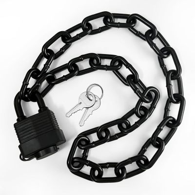 ATLI Safety Fence Chain Lock,Outdoor Waterproof Padlock with Chain,Heavy-Duty Weathproof Lock with Chain for Gate,Fence,Motorcycles,Bike (Lock with Chain)