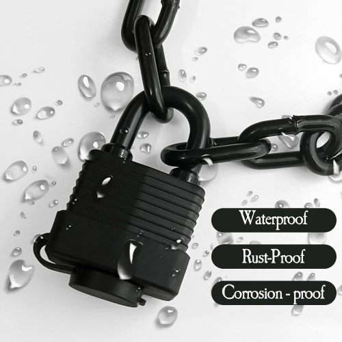 ATLI Safety Fence Chain Lock,Outdoor Waterproof Padlock with Chain,Heavy-Duty Weathproof Lock with Chain for Gate,Fence,Motorcycles,Bike (Lock with Chain)