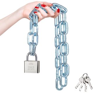 ATLI Security Chain Lock, 39 Inch Heavy Duty 8mm Chain and Lock, Galvanized Anti-Rust and Anti-Theft Chain and Padlock Chain Lock for Bike, Bicycle, Scooter, Motorcycle, Door, Gate, Fence
