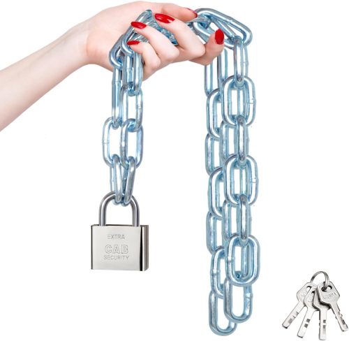 ATLI Security Chain Lock, 39 Inch Heavy Duty 8mm Chain and Lock, Galvanized Anti-Rust and Anti-Theft Chain and Padlock Chain Lock for Bike, Bicycle, Scooter, Motorcycle, Door, Gate, Fence