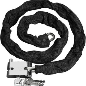ATLI Heavy Duty Motorcycle Chain Lock, 4.3 FT, Black, Anti-Drill, Scratch-Resistant, Portable, Key Lock