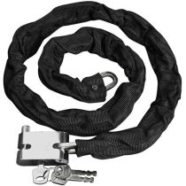 ATLI Heavy Duty Motorcycle Chain Lock, 4.3 FT, Black, Anti-Drill, Scratch-Resistant, Portable, Key Lock