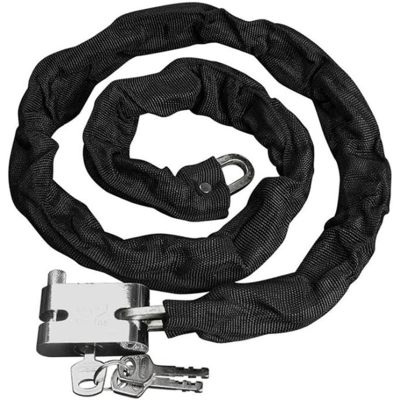 ATLI Heavy Duty Motorcycle Chain Lock, 4.3 FT, Black, Anti-Drill, Scratch-Resistant, Portable, Key Lock