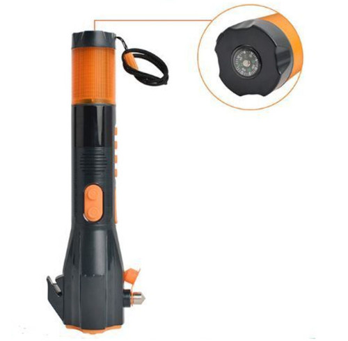ATLI ATJS-1042 Car Emergency Multifunctional safety hammer flashlight Rescue Escape Hand Torch Light Strong Long Range LED Flashlight
