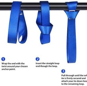 Tie Down Straps (8 Pack) 1800Lbs Load Capacity 4800Lbs Breaking Strength Heavy Duty Tie Down Loops for Securing ATV UTV Motorcycles Scooters Dirt Bikes Lawn Garden Equipment