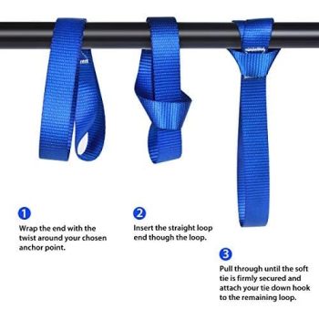 Tie Down Straps (8 Pack) 1800Lbs Load Capacity 4800Lbs Breaking Strength Heavy Duty Tie Down Loops for Securing ATV UTV Motorcycles Scooters Dirt Bikes Lawn Garden Equipment