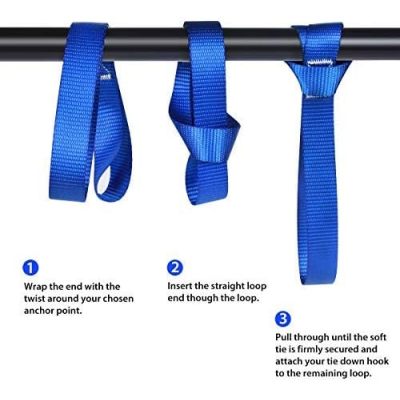 Tie Down Straps (8 Pack) 1800Lbs Load Capacity 4800Lbs Breaking Strength Heavy Duty Tie Down Loops for Securing ATV UTV Motorcycles Scooters Dirt Bikes Lawn Garden Equipment