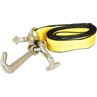 4Pcs 2" x 8' Truck Winch Tie Down Straps with RTJ Cluster Hook Heavy Duty Webbing Complete RTJ Strapes 3 Chain Link RTJ Cluster Hook Towing Truck Anchor Wrecker Tie Down