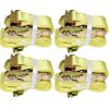 2” x 12’ E Track Ratchet Straps – Enclosed Trailer Tie Down & Dry Van Cargo Straps – Standard E Track Spring Fittings or Connectors – Heavy Duty Steel Ratchet & Polyester Webbing (4 Pack)
