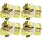 2” x 12’ E Track Ratchet Straps – Enclosed Trailer Tie Down & Dry Van Cargo Straps – Standard E Track Spring Fittings or Connectors – Heavy Duty Steel Ratchet & Polyester Webbing (4 Pack)