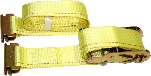 2” x 12’ E Track Ratchet Straps – Enclosed Trailer Tie Down & Dry Van Cargo Straps – Standard E Track Spring Fittings or Connectors – Heavy Duty Steel Ratchet & Polyester Webbing (4 Pack)