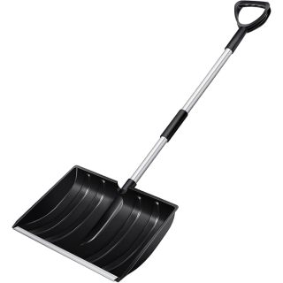 ATLI ATSS-1021 Large Portable Snow Shovel for Driveway: 52-Inch Extended Lightweight Snow Shovel for Snow Removal - Wide Snow Shovel with Aluminum Blade for Garden, Car, Camping Black