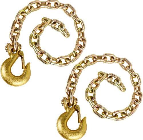 1/4" x 36"Grade 70 Trailer Safety Chain with Clevis Style Slip Hook 12600 lbs Break Strength 2 Pcs (1/4" x 36")
