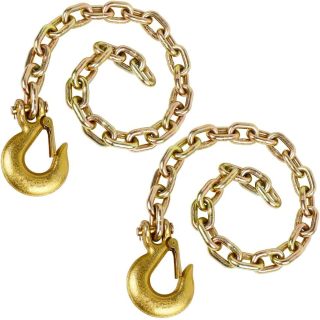1/4" x 36"Grade 70 Trailer Safety Chain with Clevis Style Slip Hook 12600 lbs Break Strength 2 Pcs (1/4" x 36")