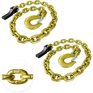 1/4" x 36"Grade 70 Trailer Safety Chain with Clevis Style Slip Hook 12600 lbs Break Strength 2 Pcs (1/4" x 36")
