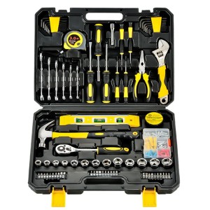 ATLI KT-001 108 Pieces Socket Wrench Auto Repair Tool Combination Package Mixed Tool Set Hand Tool Kit with Plastic Toolbox Storage Case