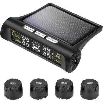 ATLI TB-001 Tire Pressure Monitoring System - TPMS Tire Pressure Monitor System with Solar Charger