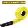 Tow Strap with Reinforced Loops 2in x 30ft Vehicle Recovery Rope 10,000 lbs Pound Capacity Recovery Strap yellow2