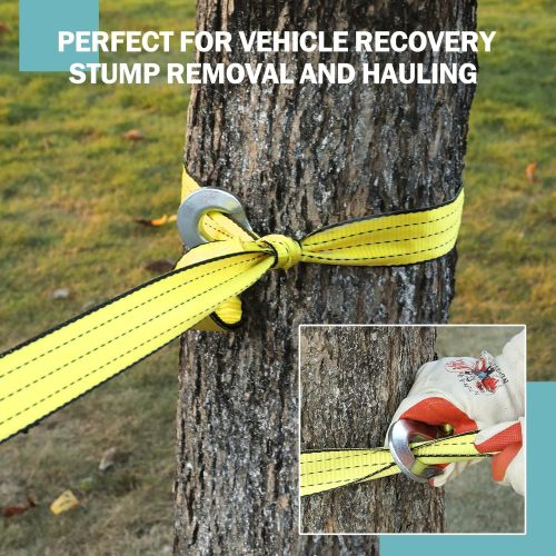 Tow Strap with Reinforced Loops 2in x 30ft Vehicle Recovery Rope 10,000 lbs Pound Capacity Recovery Strap yellow2