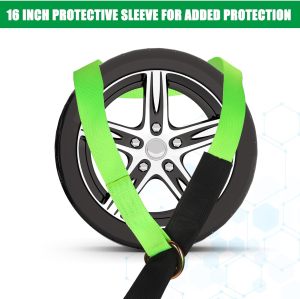 8 Pack Lasso Tow Strap with D Ring and Protective Sleeve 2