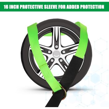8 Pack Lasso Tow Strap with D Ring and Protective Sleeve 2