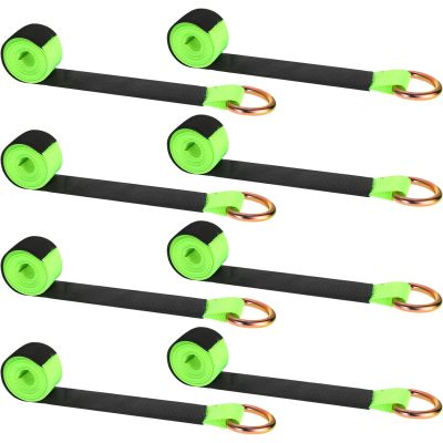 8 Pack Lasso Tow Strap with D Ring and Protective Sleeve 2