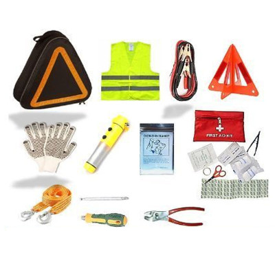 ATLI ATEK-3047 Roadside Emergency Car Kit with Jumper Cables, Auto Vehicle Safety Road Side Assistance Kits,with Car Repair Tool Set