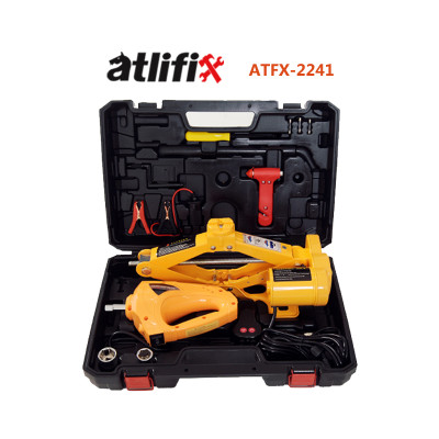 Atlifix Tire Repair DC 12V 2T/3T Auto Electric ScissorJack And Wrench Gun Car Jack Tools Kit Quick Lift manual Car Repair tools kit