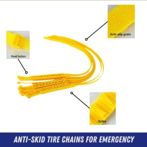 10 PCS Emergency Anti-Skid Mud Snow Survival Traction Multi-Function Car Tire Chains, Yellow, Security Chains for Car Truck SUV Emergency Winter Driving Universal Tire Cable Belts