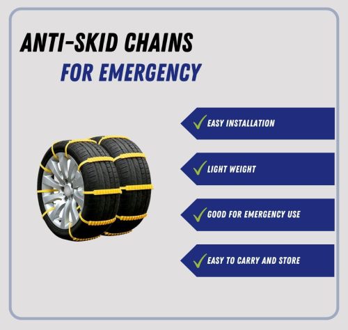 10 PCS Emergency Anti-Skid Mud Snow Survival Traction Multi-Function Car Tire Chains, Yellow, Security Chains for Car Truck SUV Emergency Winter Driving Universal Tire Cable Belts