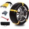 Snow Chains Anti-Skid Anti Slip Emergency Snow Tire Chains - Portable Emergency Traction Snow Mud Chains Universal Adjustable 10pcs Car Security Chains for SUV and Cars