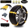 Snow Chains Anti-Skid Anti Slip Emergency Snow Tire Chains - Portable Emergency Traction Snow Mud Chains Universal Adjustable 10pcs Car Security Chains for SUV and Cars